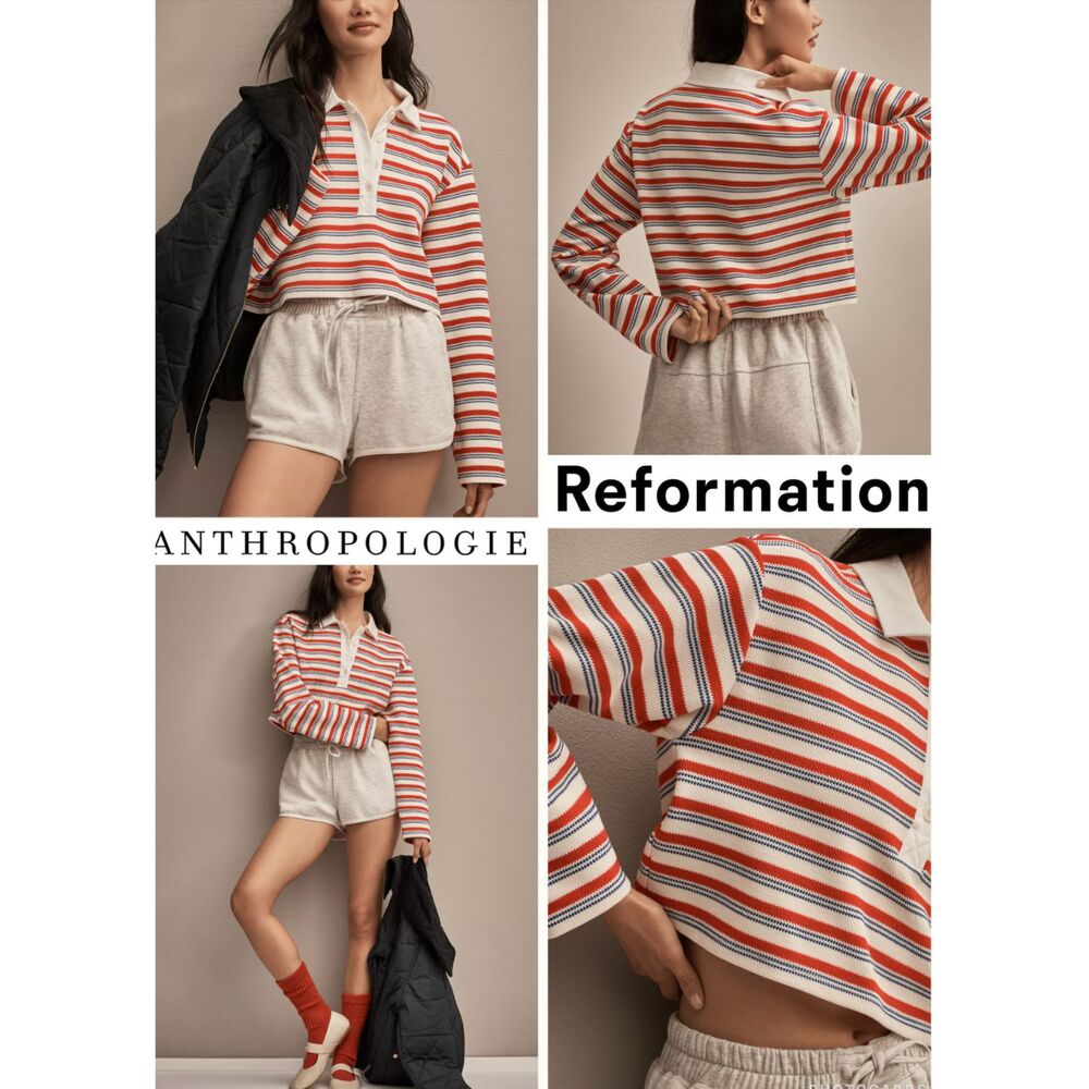 NWOT Reformation Anna Rugby Shirt Size XS